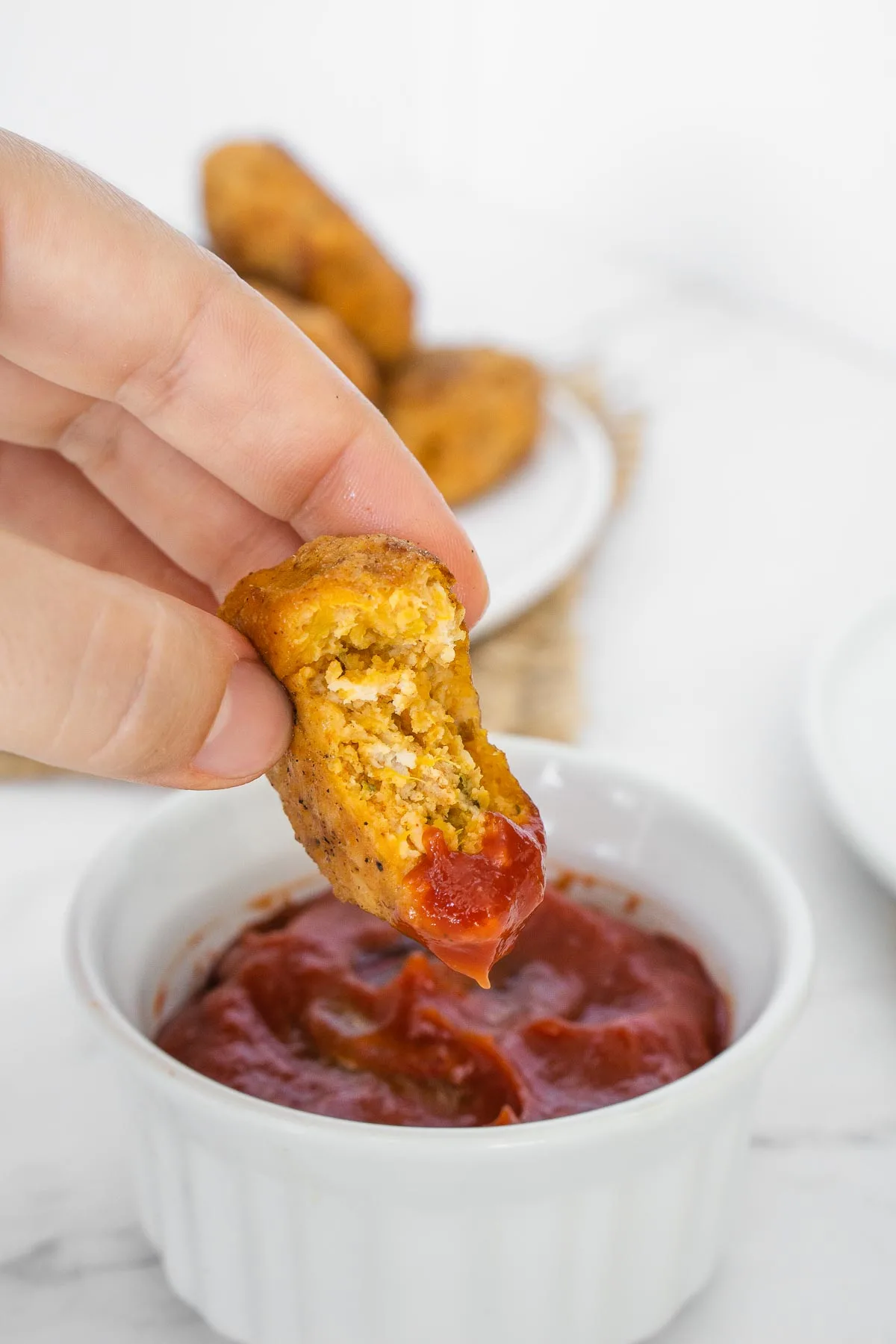 Sweet Potato Chicken Nuggets with Crisp Seasoned Flour Coating
