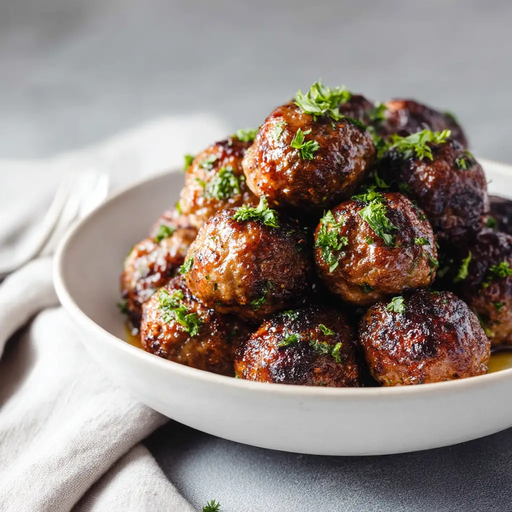 Oven Baked Meatballs with Beef and Pork
