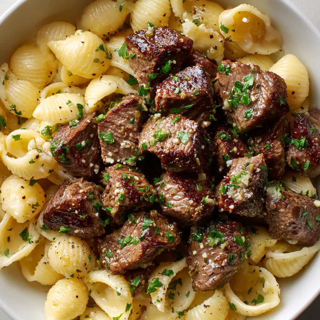 Garlic Butter Steak Bites with Sirloin and Fresh Garlic