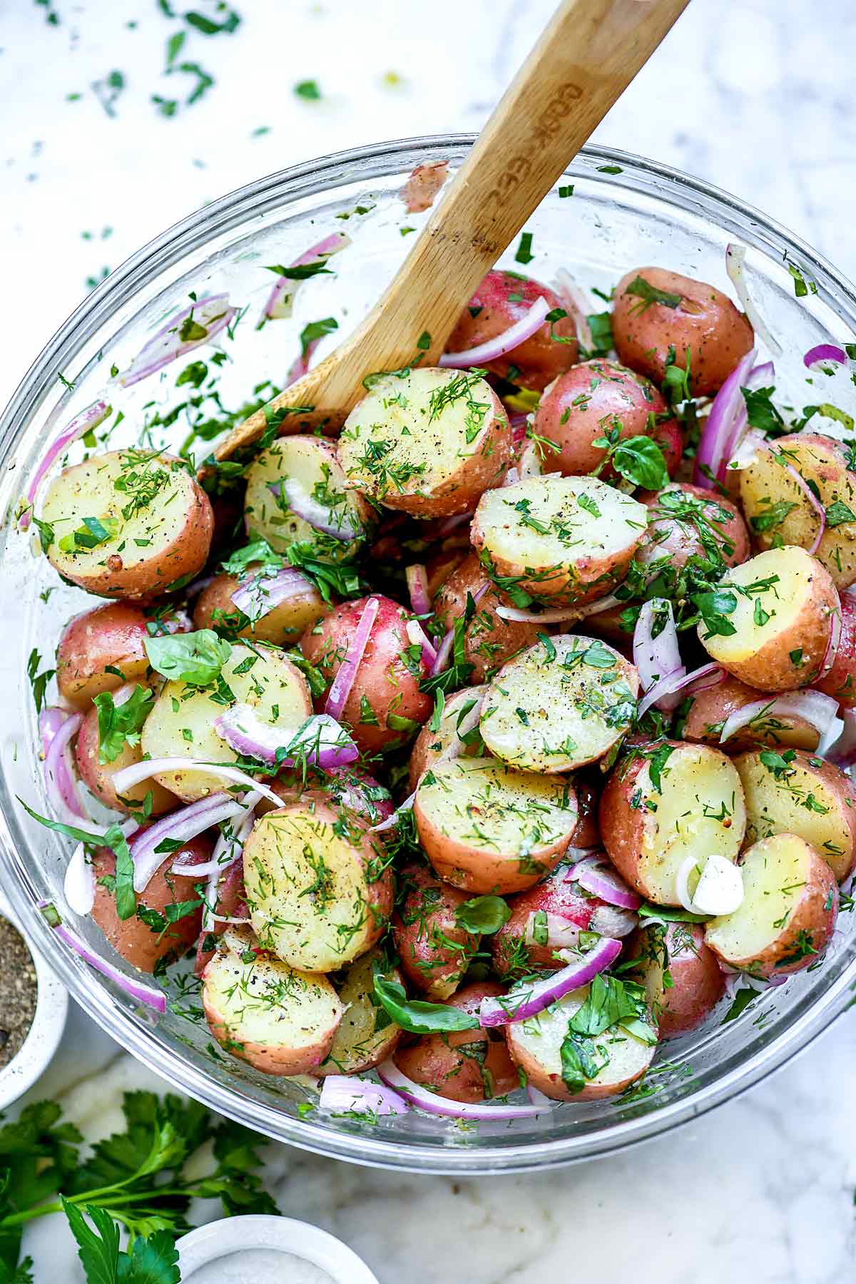 No-Mayo Potato Salad: Fresh Herbs and Olive Oil Bring Vibrant Flavor
