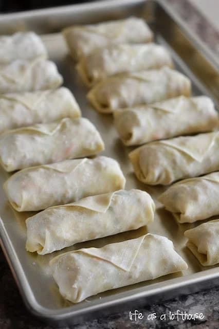 Chicken Egg Rolls with Crispy Golden Wrappers and Sweet and Sour Sauce