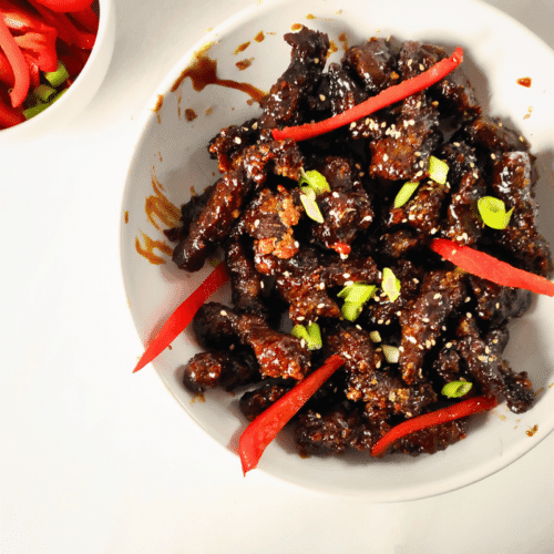Air Fryer Crispy Chilli Beef With Sticky Honey Chilli Sauce