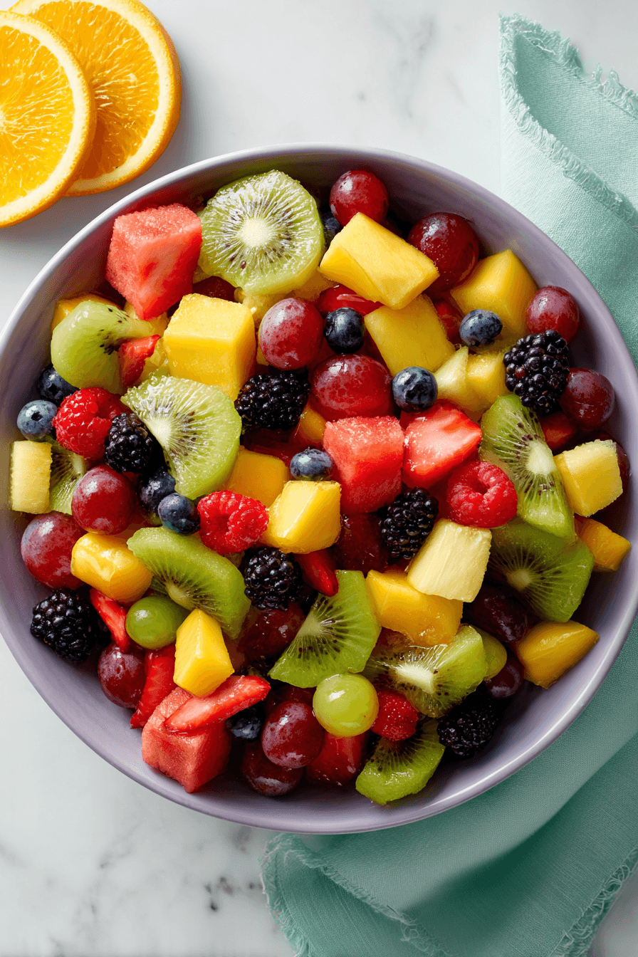 Simple Fruit Salad: Bright Citrus Dressing with Fresh Mint