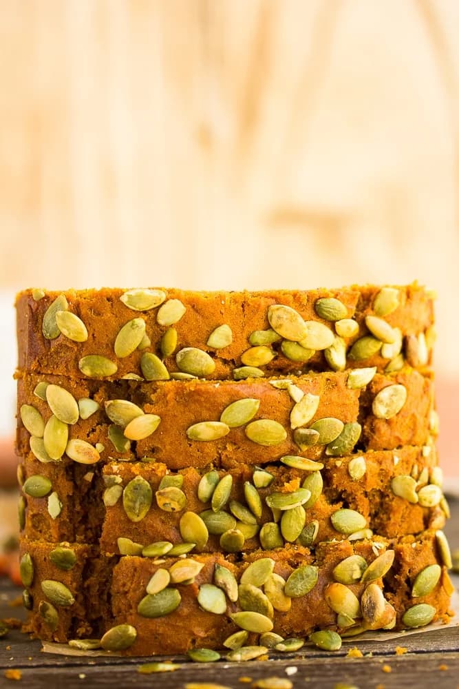 Vegan Pumpkin Bread with Pepitas and Warm Spices