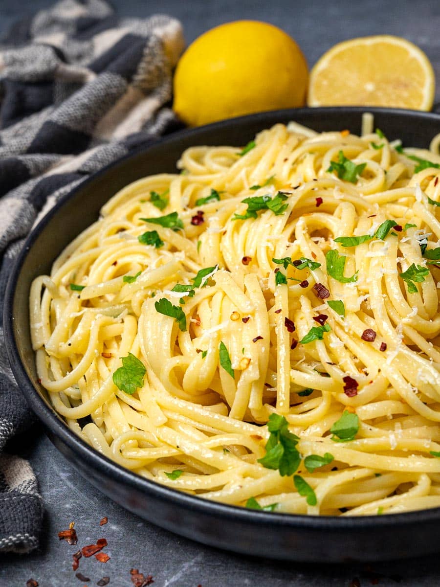 Lemon Butter Garlic Pasta Sauce With Creamy Parmesan and Bright Lemon