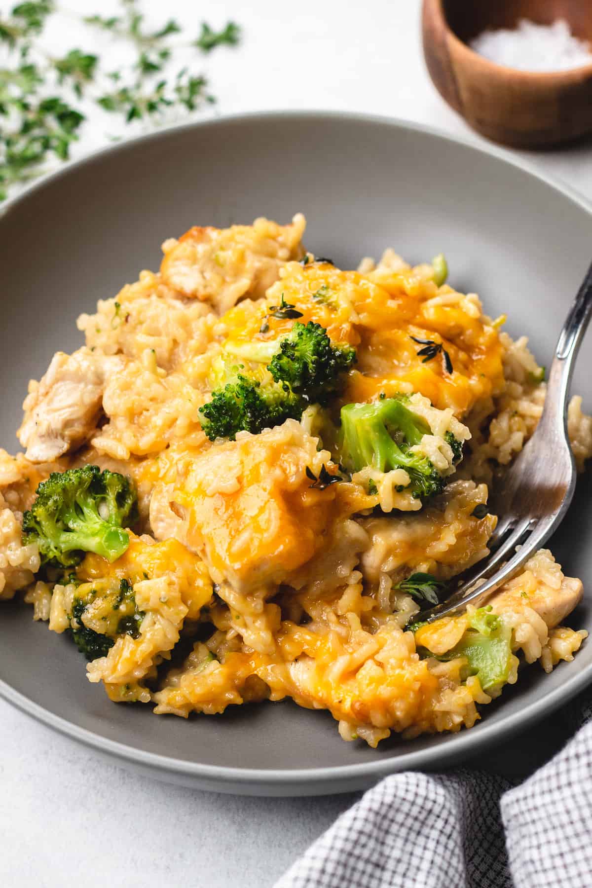 Cheesy Broccoli Chicken and Rice Casserole with Bubbling Cheddar