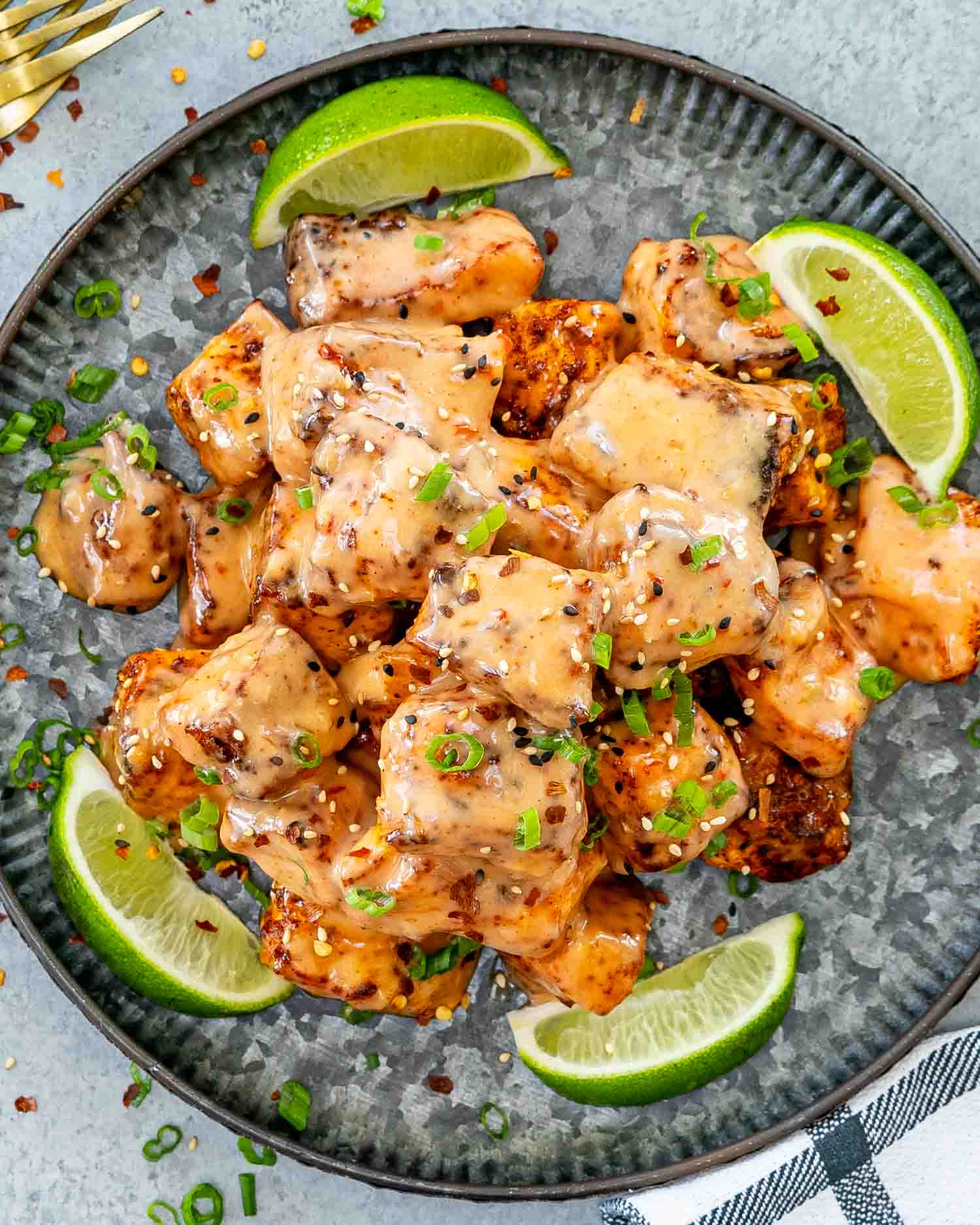 Bang Bang Salmon Bites with Crisp Edges and Sweet-Spicy Sauce