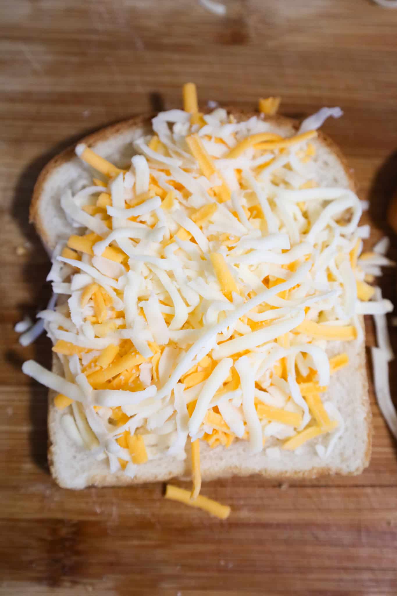Garlic Bread Grilled Cheese with Gooey Mozzarella and Cheddar