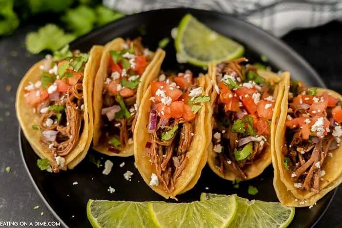 Crock Pot Carne Asada Street Tacos with Lime and Cilantro