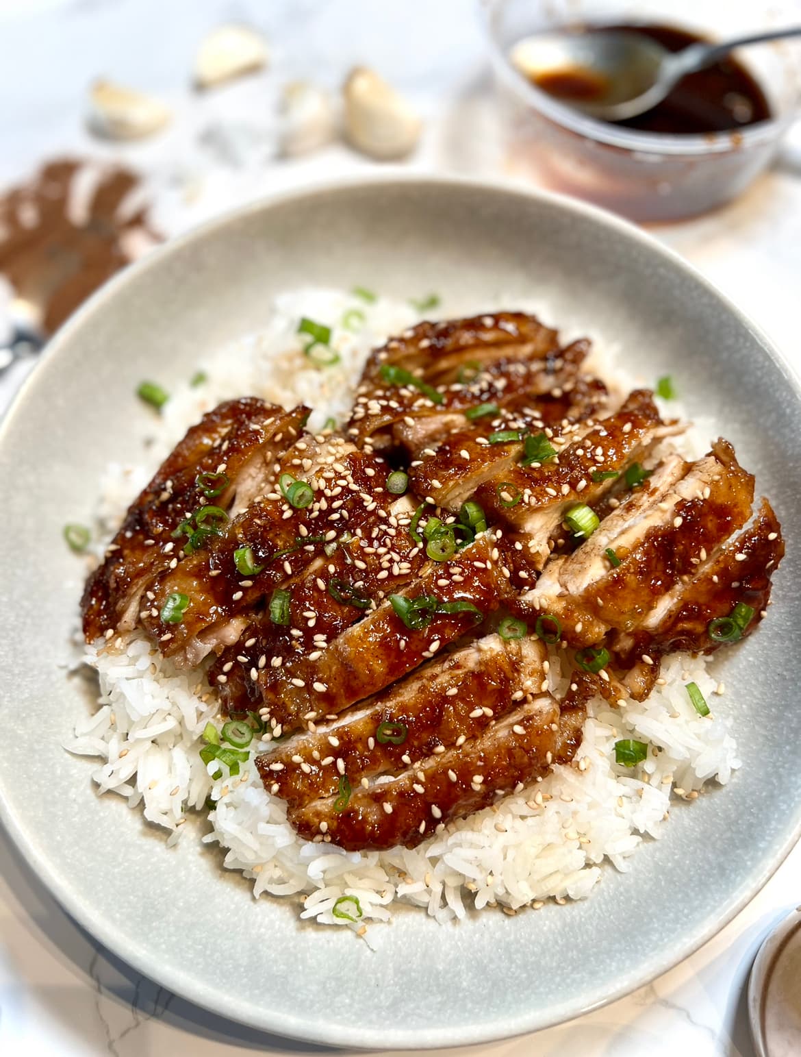 Soy Glazed Chicken with Sticky Honey Soy Sauce and Five-Spice