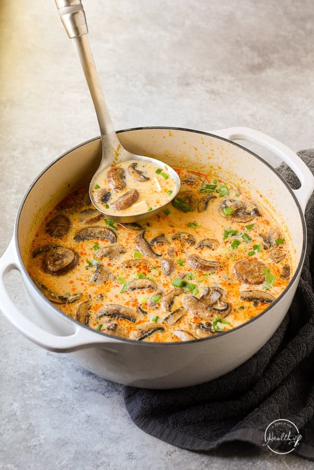 Thai Coconut Soup with Tofu, Mushrooms, and Lime