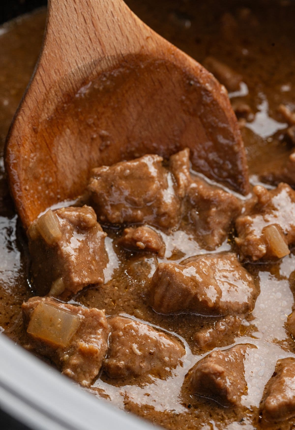 Slow Cooker Beef Tips and Gravy with Tender Beef and Savory Brown Gravy
