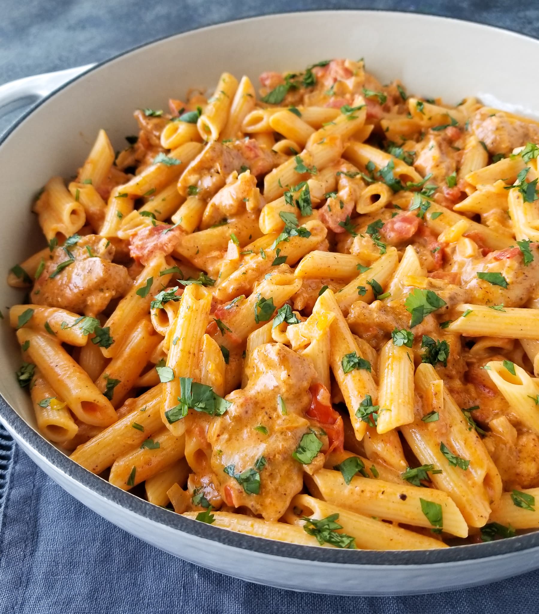 Southwest Chicken Alfredo with Golden Chicken and Cheddar Cream Sauce