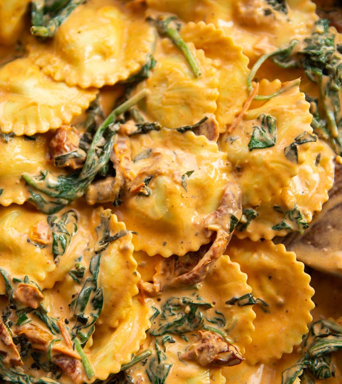 Creamy Tuscan Ravioli with Sun-Dried Tomatoes and Basil