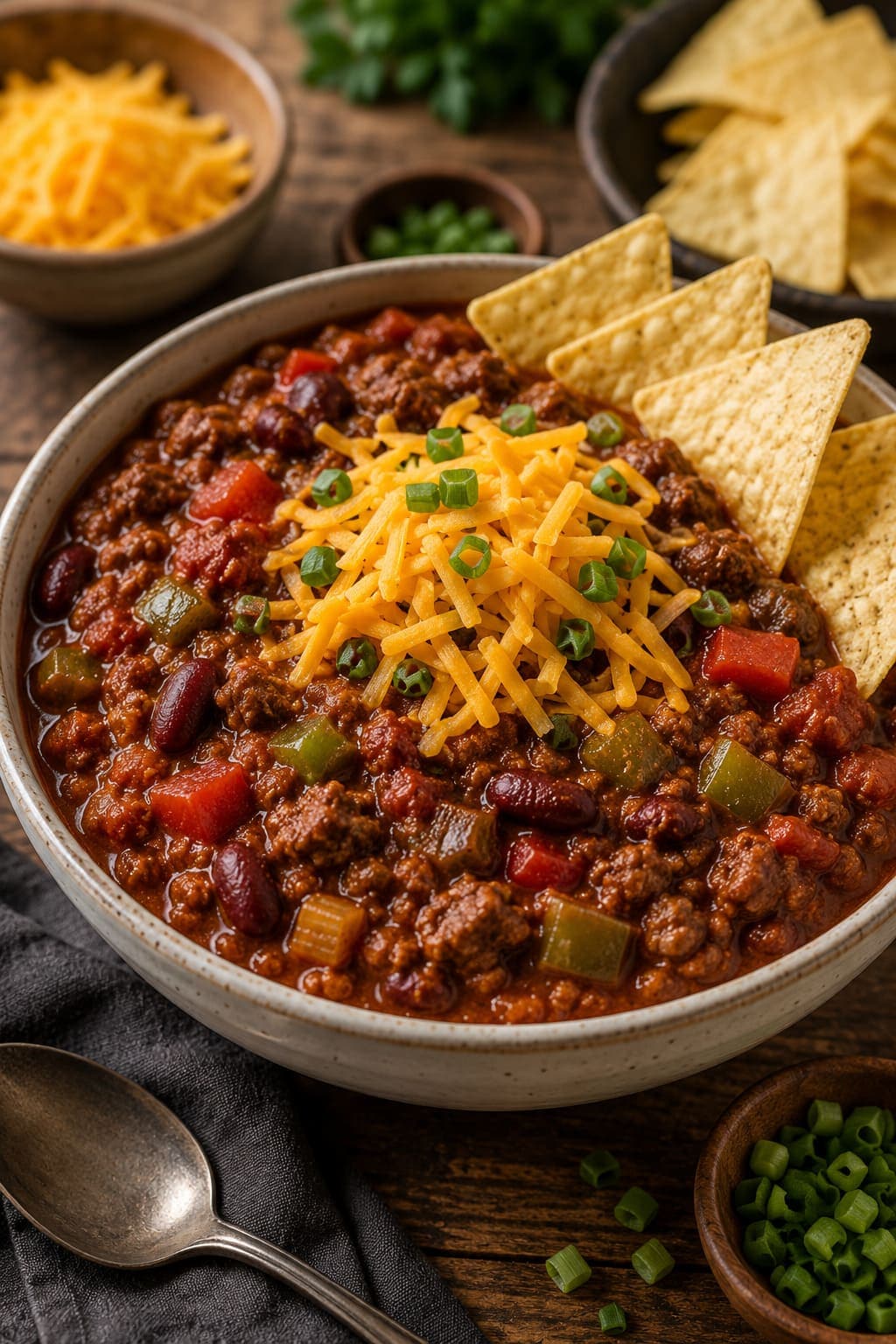 Authentic American Chili con Carne: Hearty Slow-Cooked Beef and Italian Sausage Stew