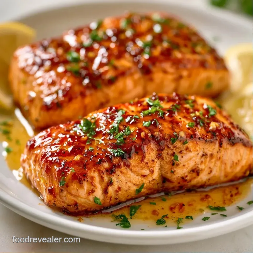 Oven Baked Salmon with Glossy Honey Garlic Butter