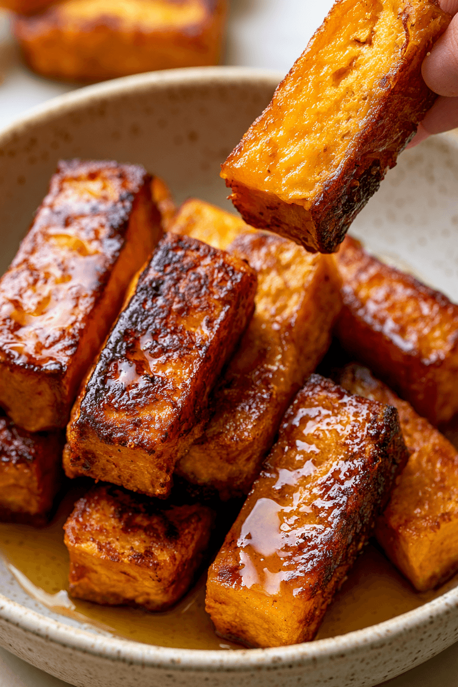 Pumpkin French Toast Strips with Soft Centers and Golden Edges
