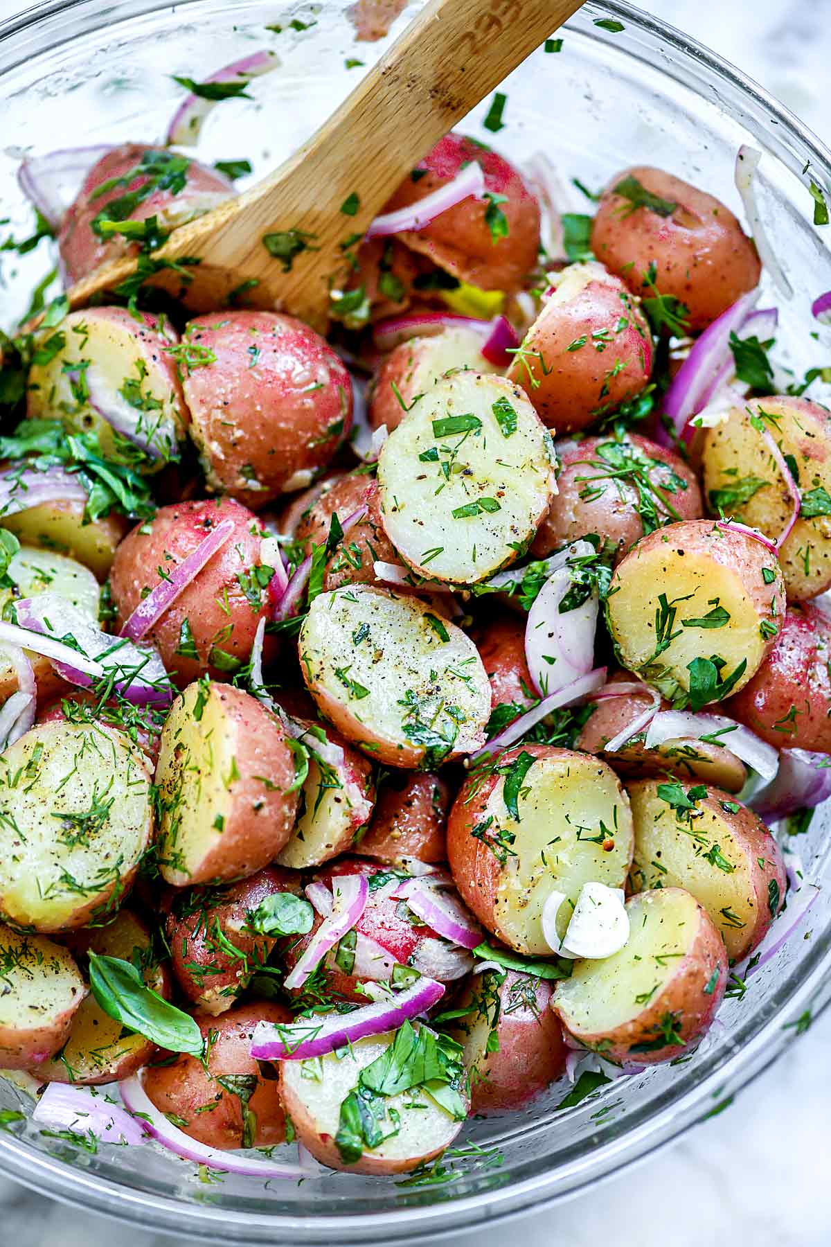 No-Mayo Potato Salad: Fresh Herbs and Olive Oil Bring Vibrant Flavor
