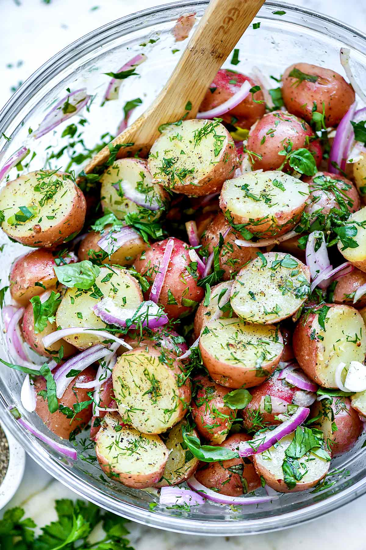 No-Mayo Potato Salad: Fresh Herbs and Olive Oil Bring Vibrant Flavor