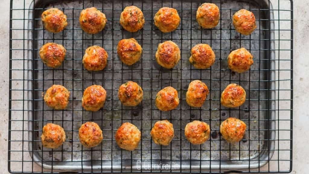 Juicy Baked Chicken Meatballs with Grated Onion and Parmesan