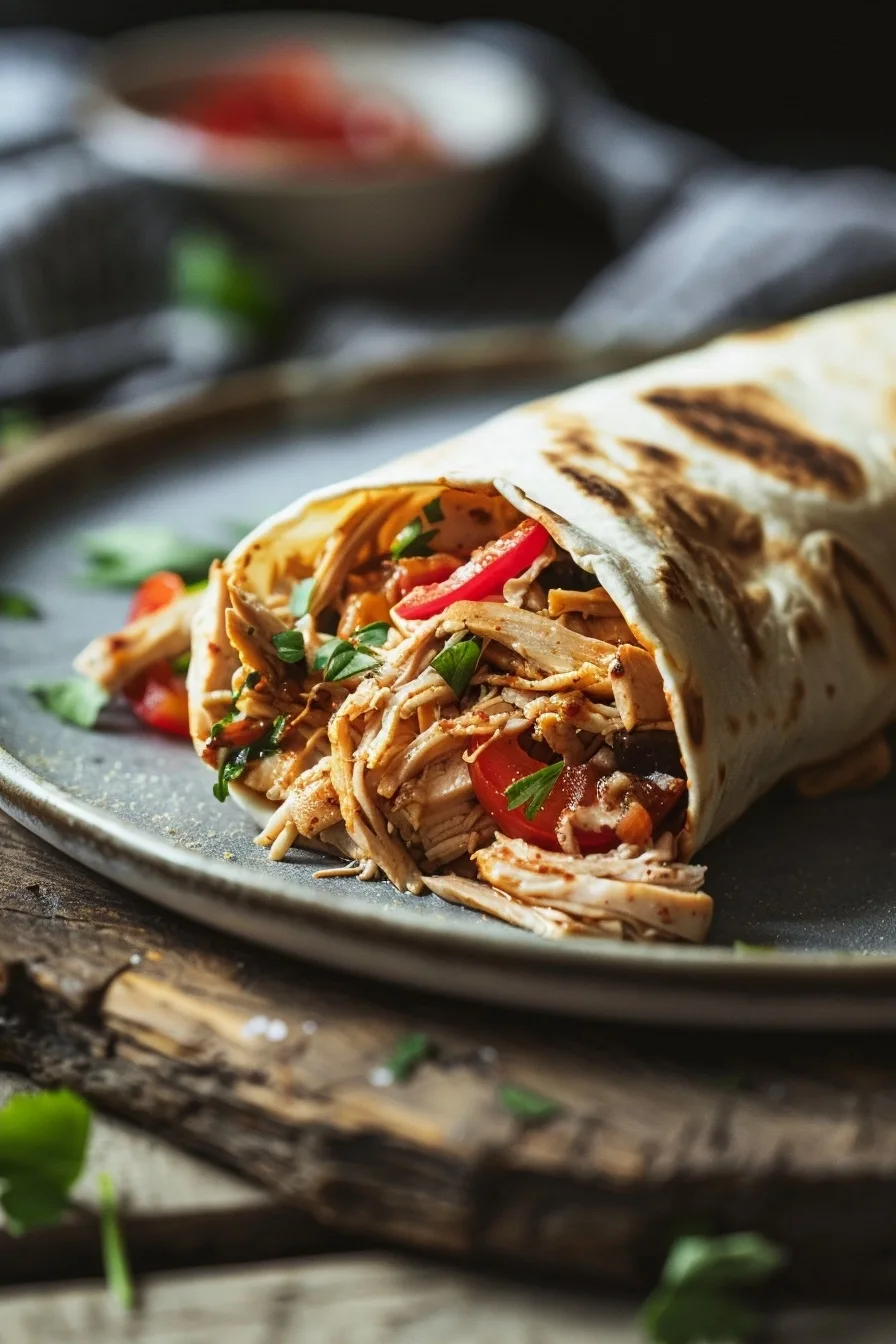 Healthy Shredded Chicken Wraps: A Quick Lunch Solution with Crunchy Romaine