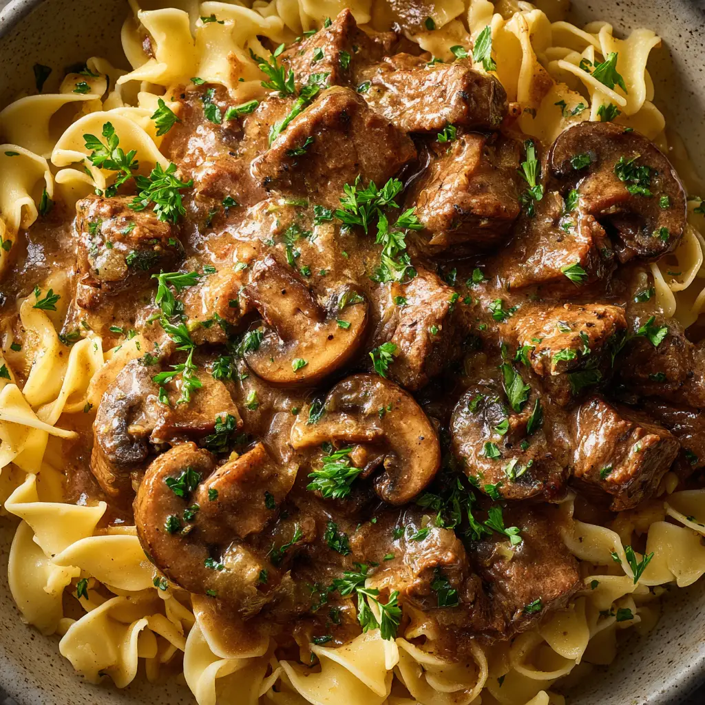 Beef Stroganoff with Sirloin and Cremini Mushrooms