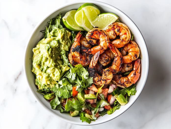 Blackened Shrimp Bowls With Spicy Crust and Crisp Vegetables
